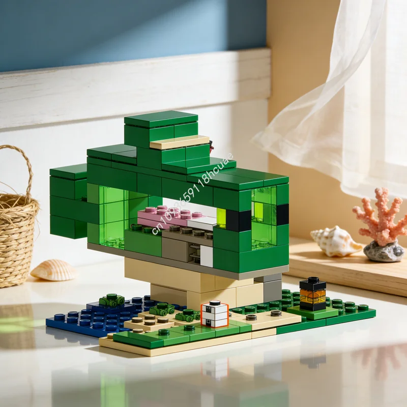 114 قطعة من مكعبات البناء على شكل منزل أسماك، نموذج عالمي إبداعي، هدايا عيد الميلاد، لعبة تعليمية للأطفال