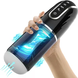 Automatic Masturbator for Men Sucking Vibrating Real Pussy Blowjob Machine Male Sex Toy Men Masturbation Cup Adult Goods for Men