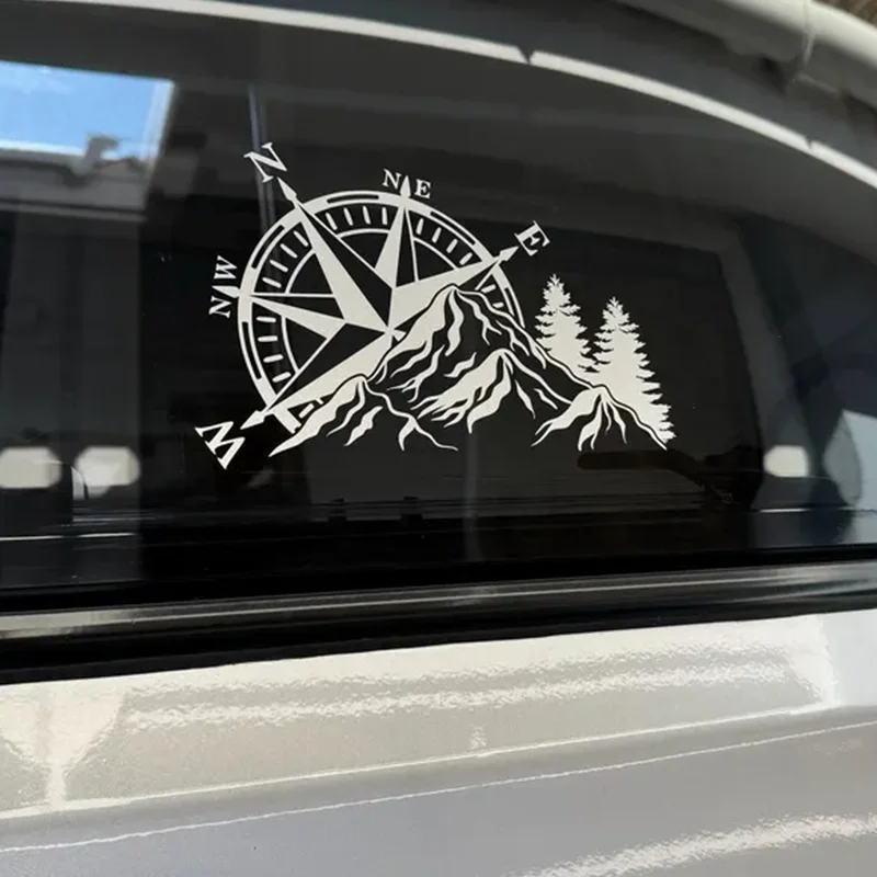 

Compass Rose Mountain for Car Stickers Decoration Window Door Outdoor Stickers Exterior Accessories Waterproof Pvc Vinyl Decals
