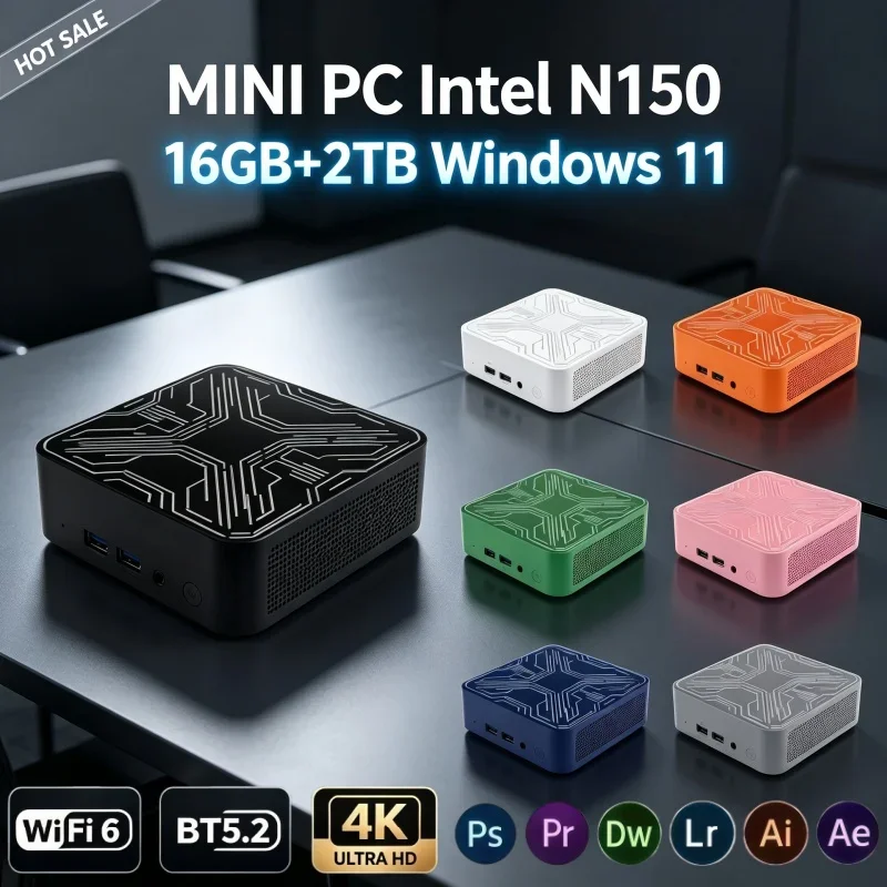 2026年新型ミニpc-intel-n150-windows-11-デスクトップコンピューター-16gb-ram-1tb-2tb-ssd-wifi6-ポータブル-オフィス-ゲーミング-ミニpc