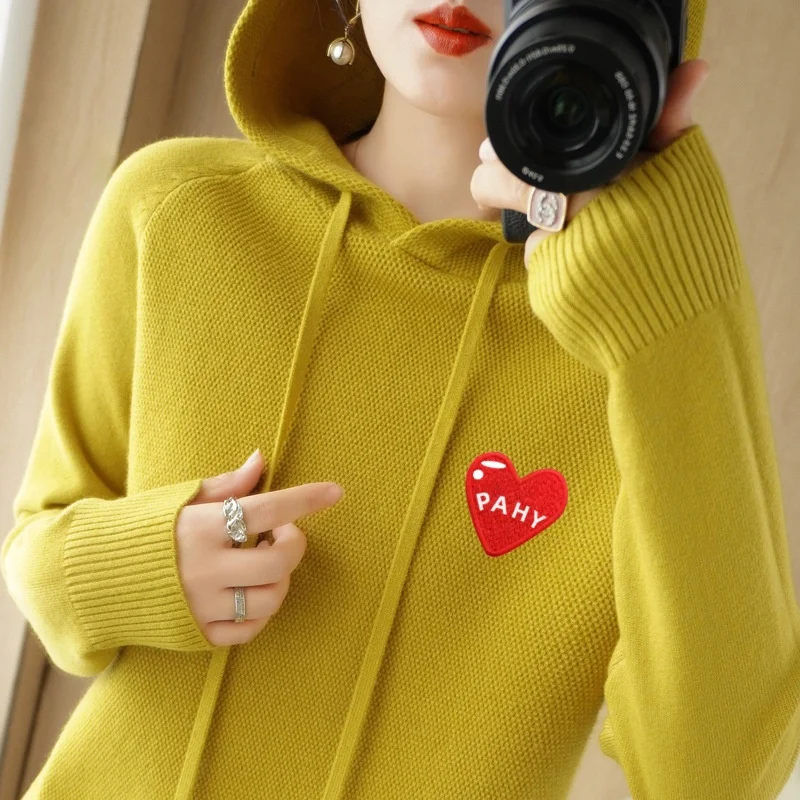 brand long sleeves 100% Pure Merino Sweaters Wool Spring Autumn Cashmere Women Knitted V-Neck Top Cardigan Clothing Tops