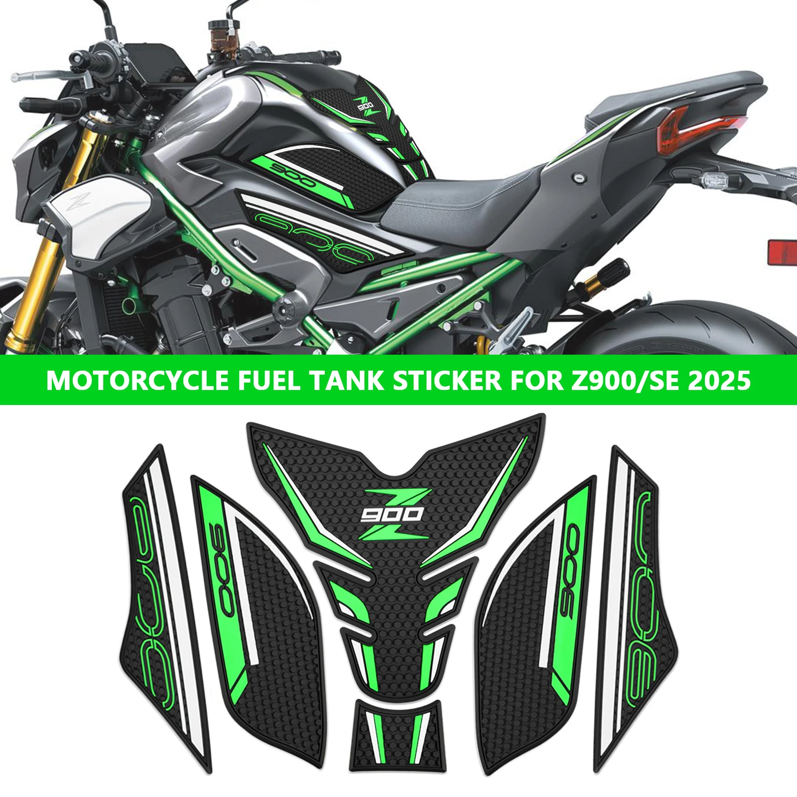 

Z900 2025 Tank Pad Motorcycle accessories Fuel Tank Pad For Z900 Z900 SE 2025 Non-slip Side Fuel Tank Waterproof Pad