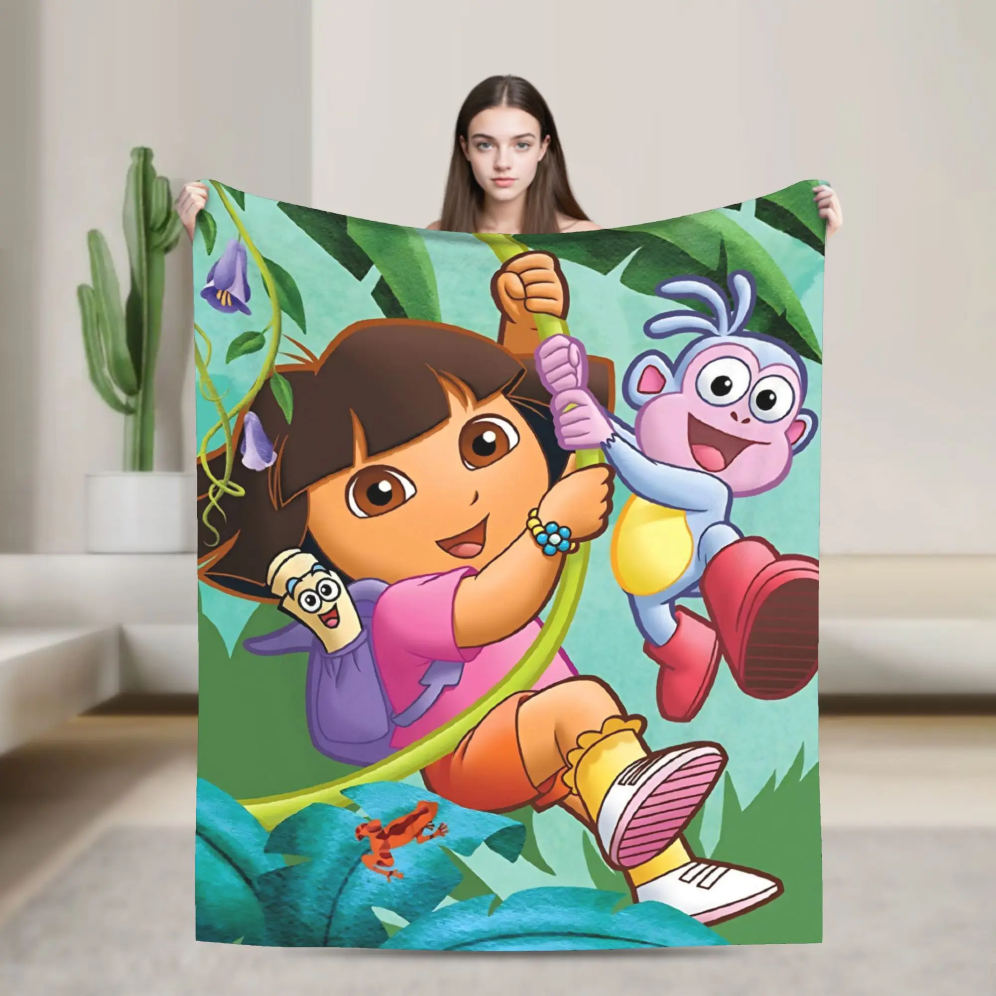 D-Doras The Explorer Blanket  Decorative Flannel Throw Blanket For Home Decor Soft Design Quality Bedspread Gift Idea