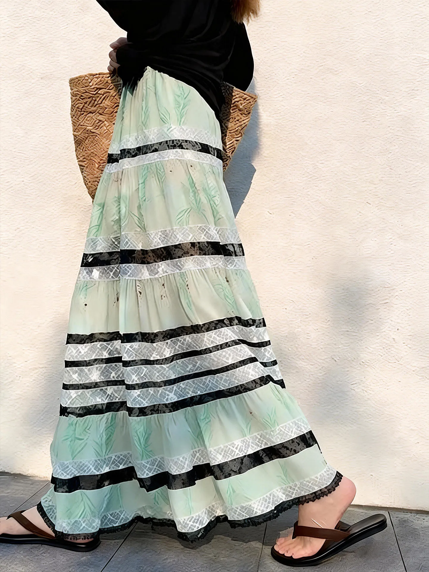 

Ele een Cake Skirt Women's Midi Skirt Multi-Layered Beautiful Long Spring 2026 New Sle Holiday Mood High Waist