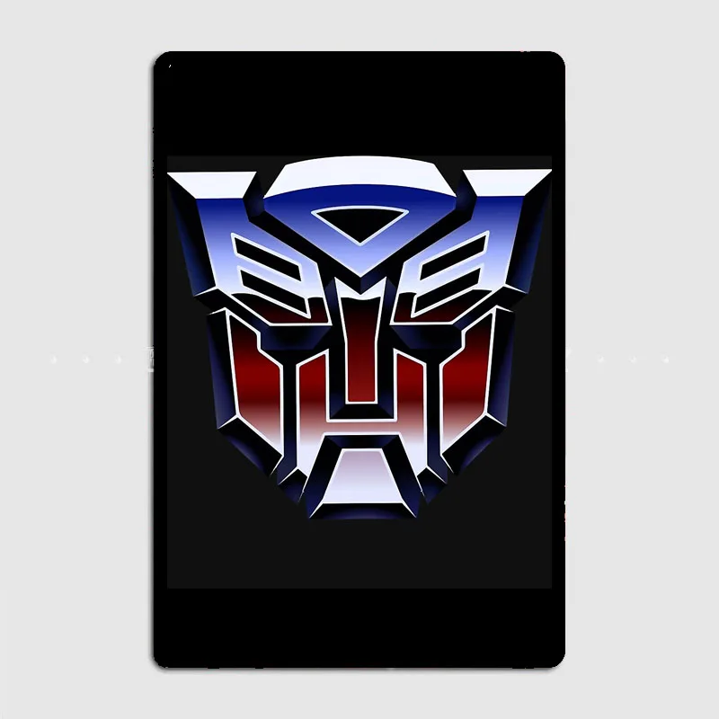 Autobots Optimus Prime LOGO Классический металлический плакат Знак Спортивный зал Гараж Клуб Фреска Винтаж Бар Настенное украшение комнаты Домашний декор