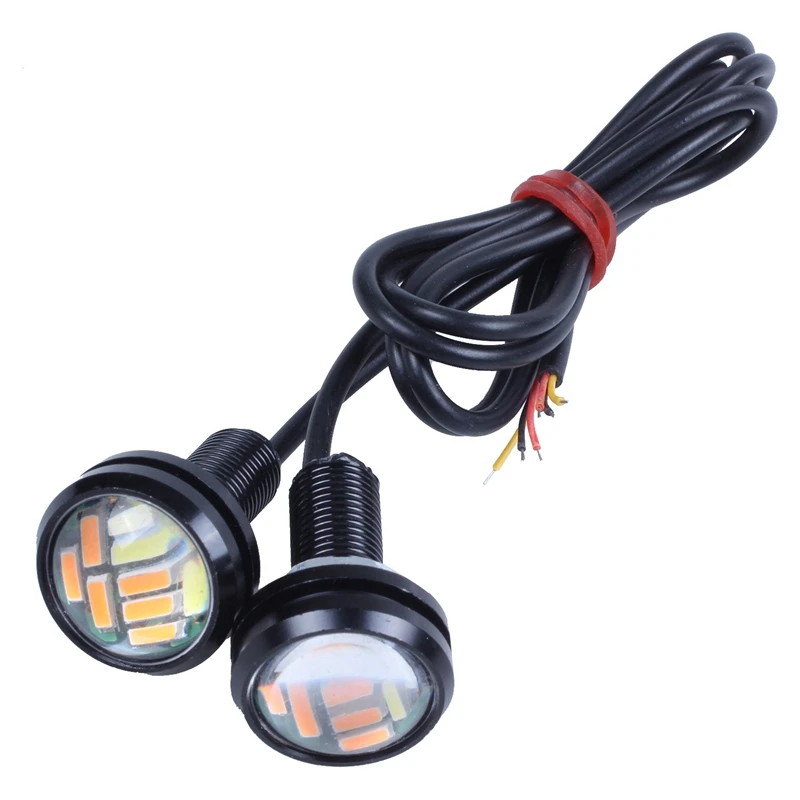 20 Pcs 12V 23Mm Dual Color Switchback 4014 12 LED Drl Eagle Eye Daytime Light