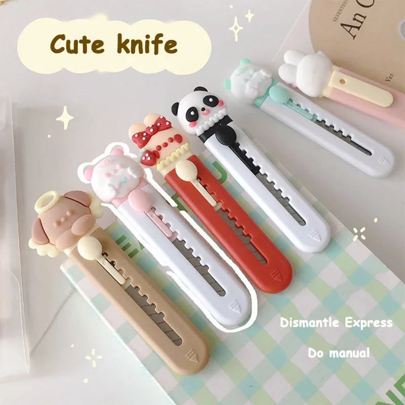 Mini small size Dismantle Express Knife Student Handmade Soft Glue Creative Cute Cartoon Style Art Knife Paper Knife