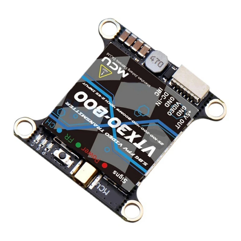 A47Q-For JHEMCU VTX30-800 VTX 5.8G 800MW 40CH IRC FPV VTX Transmitter 2-6S For FPV Drone