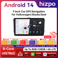 Hizpo 9inch CarPlay Android Auto Car Radio for VW Volkswagen Golf Passat B6 B7 Skoda Seat Octavia Polo Tiguan RDS DSP GPS BT 4G