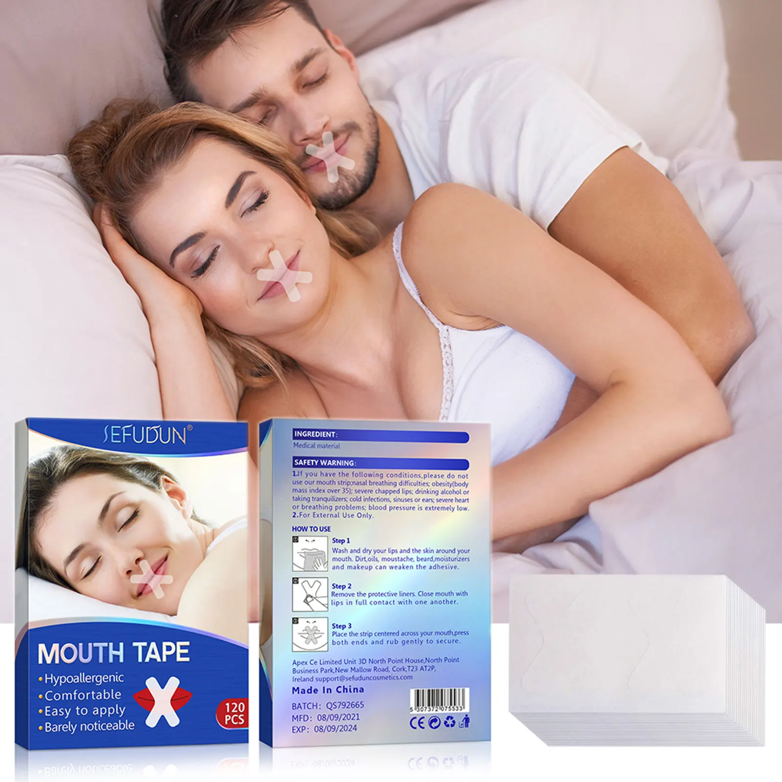 

120Pcs Sleep Strip Mouth Tape for Snoring for Better Nose Breathing Stop Snoring Patches Good Sleeping Aid Mouth Breathing
