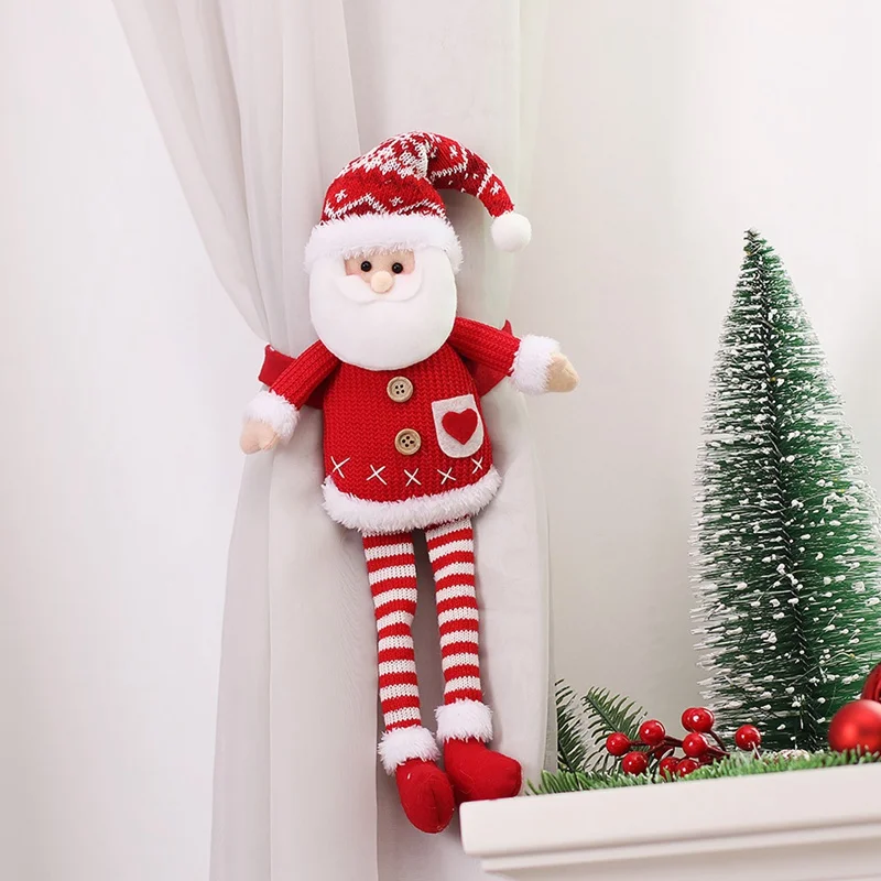 Christmas Curtain Buckle Doll Merry Christmas Decorations for Home 2024 Christmas Ornament Xmas Navidad Noel Gifts New Year 2025