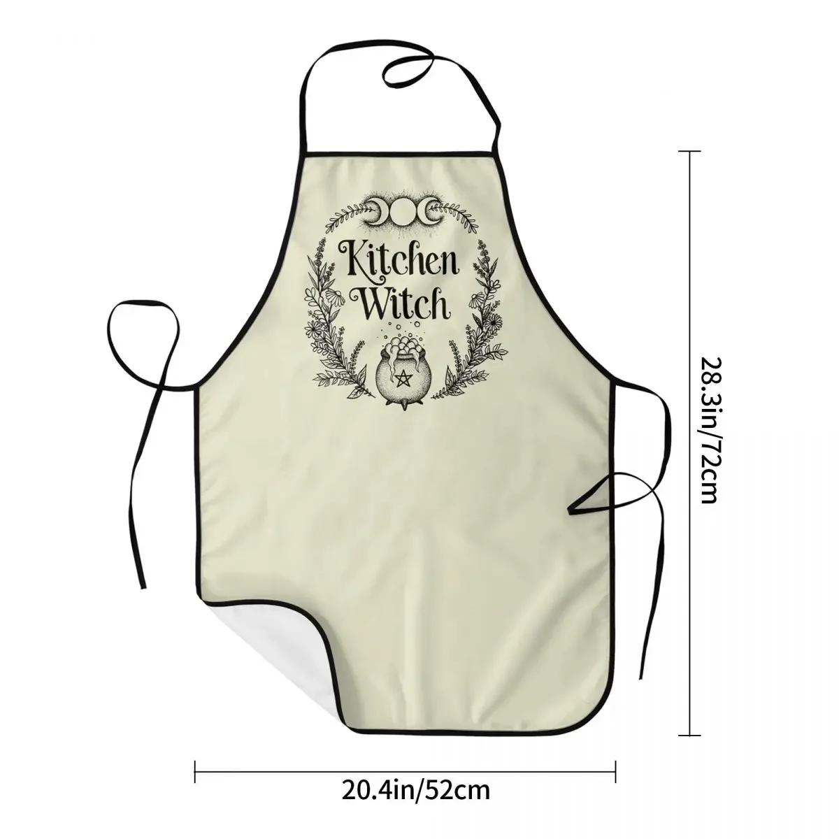 Funny Kitchen Witch Bib Apron Women Men Unisex Chef Tablier Cuisine for Cooking Baking Painting