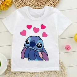 Lilo Stitch Cartoon T Shirt Children Kids Stitch Cute Disney Lilo and Stitch T-shirt Graphic Tshirt Girl Boy Top Tees Clothes