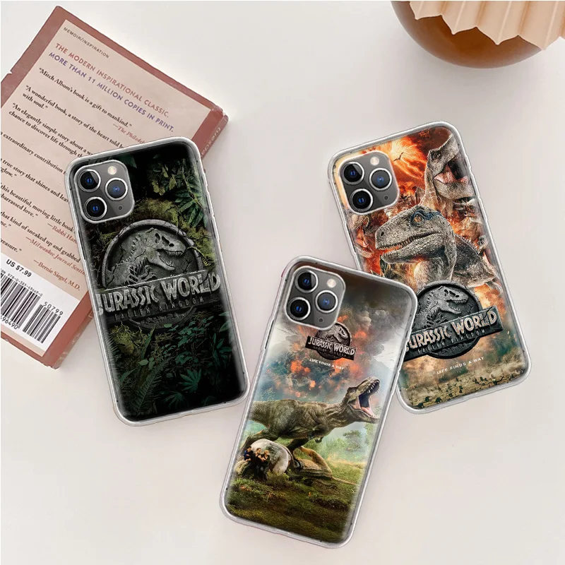 New World Jurassic Park Phone Case For Iphone 14 13 15 Pro Max Apple 11 12 Mini X XS XR 16 Plus 6 6S 5 5S Clear Cover S