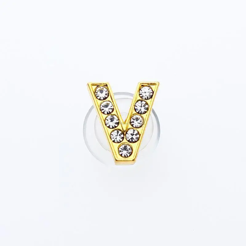 1 Stuks Gouden Letters Metalen Schoen Charmes Kristal Diamant Legering Bedels Schoenen Accessoires Gesp Hoge Kwaliteit Schoenen Decoratie