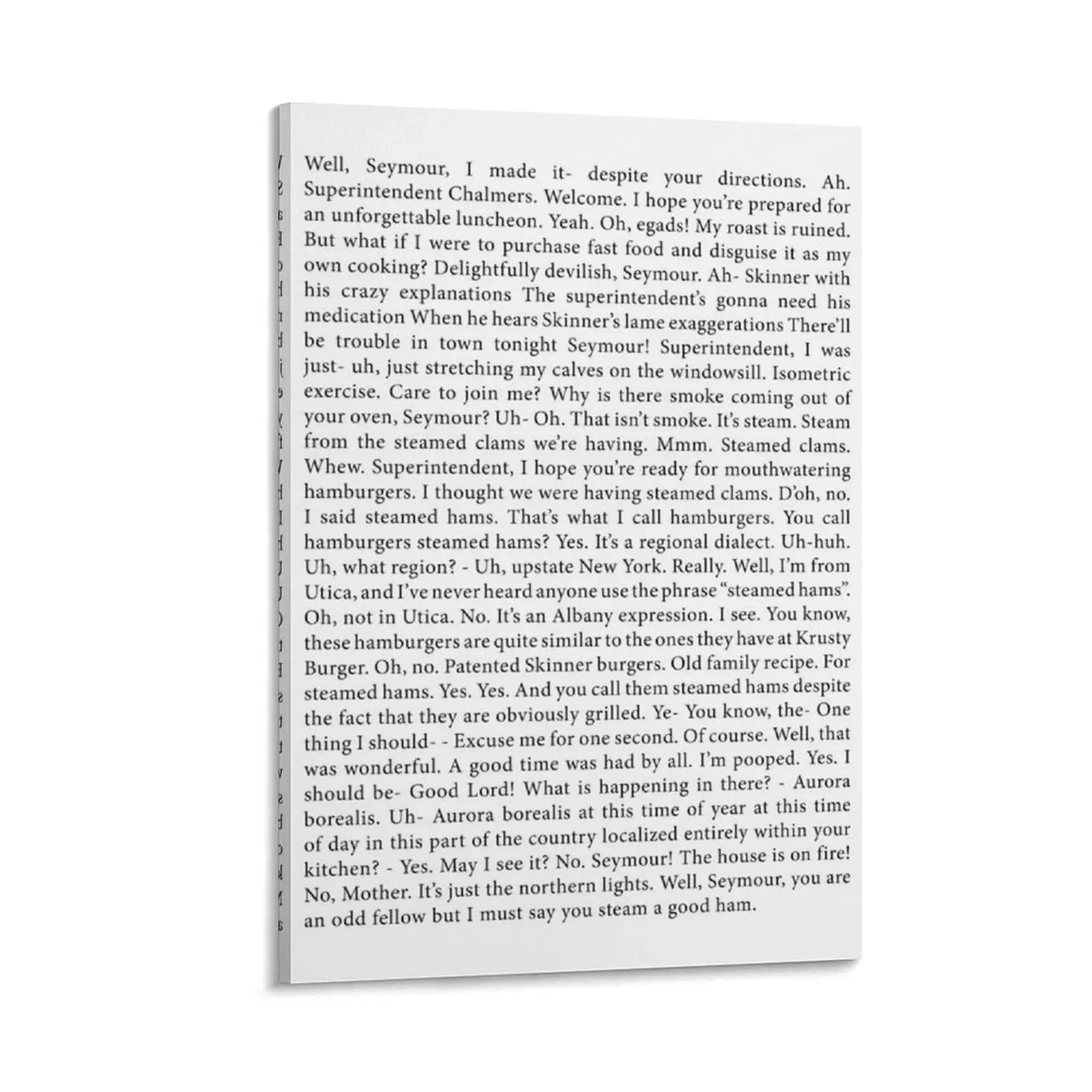 

the full Steamed Hams transcript Canvas Painting canvas wall art home decoration luxury