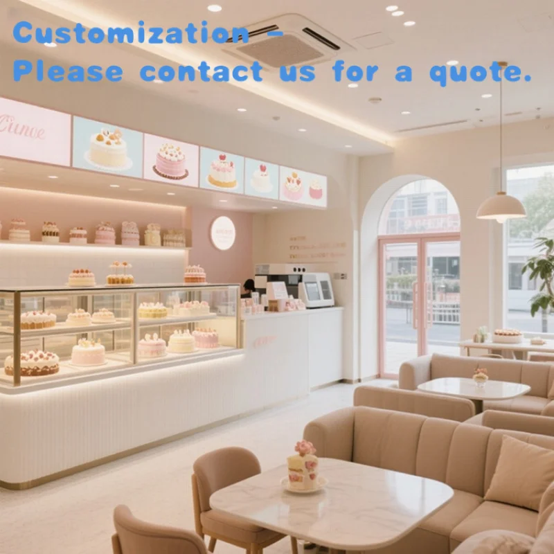 custom.LED Lighting Bread Mall Kiosk Design Bakery Shop Showroom and Food Store Display Showcase