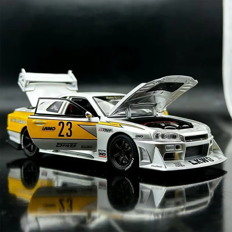 

1:24 Scale Nissan Skyline GTR R34 Modified Diecast Alloy JDM Racing Car Model for Collection Gift Home Decor Ornament