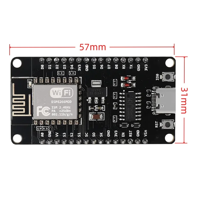 1-5PCS ESP8266 NodeMCU ESP-12E WiFi Board CH340 Type-C USB 4M Flash Arduino IoT Module