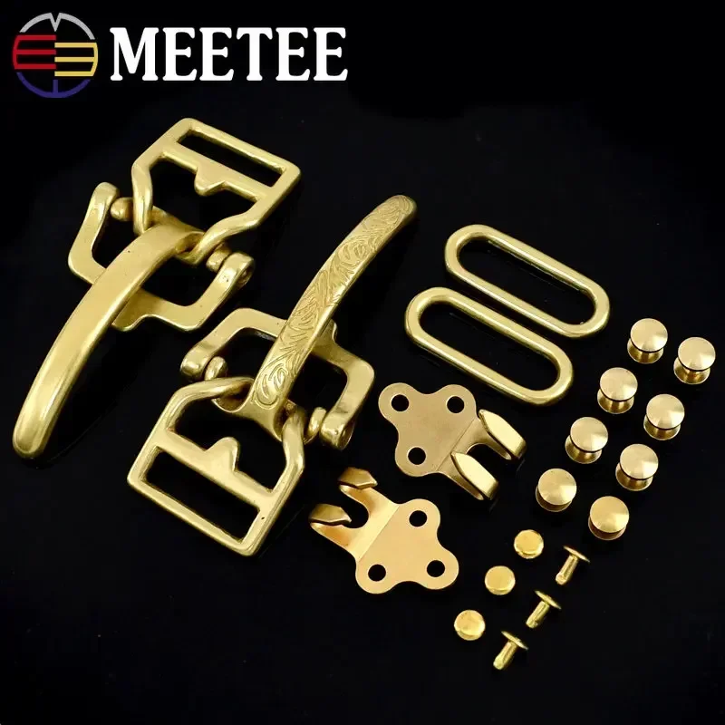 1Set=4Pcs 38mm Metal Buckle for Men Belt Rivet Screws Clasp Waistband Jeans Bag Connection Hook DIY Leather Craft Accessories