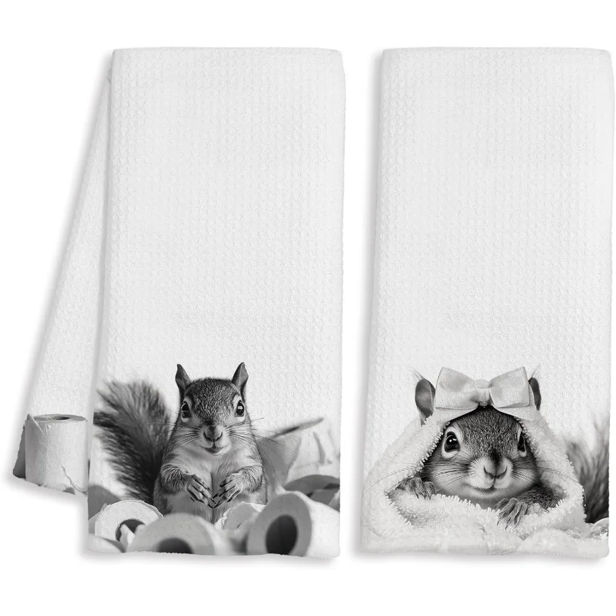 

Забавный декор с белкой, полотенца для рук в ванной, подарки для любителей белки, декоративные полотенца для рук с милыми животными для ванной комнаты, стирка