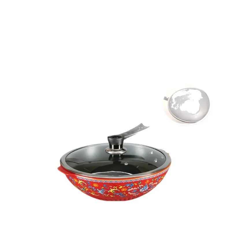 The pot is not easy to stick,not easy to stick, the oil smoke  less and  coated pot  open