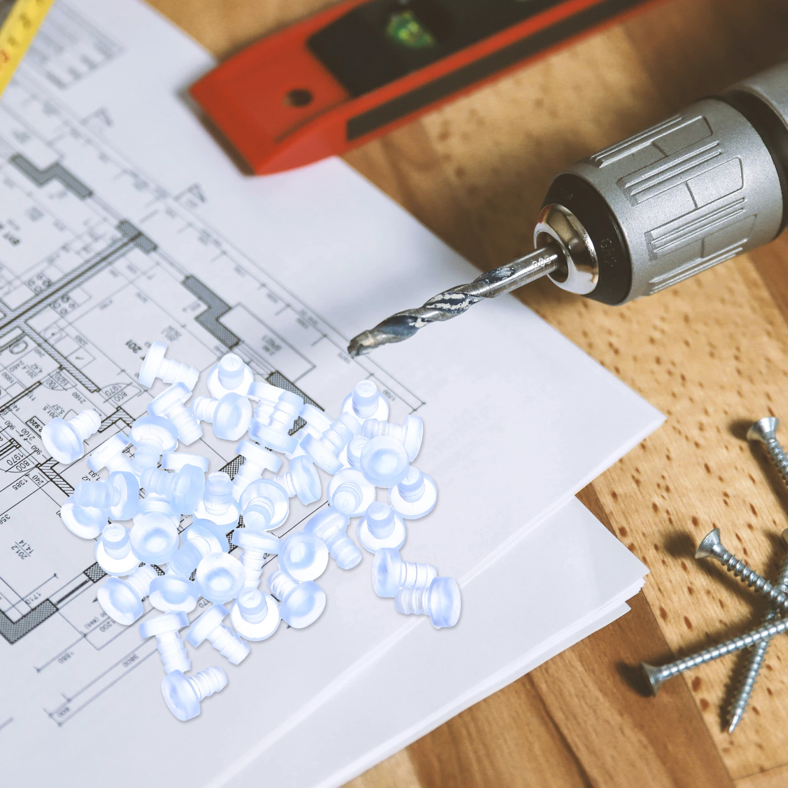 

50Pcs Glass Table Top Bumpers Clear Rubber Grippers Soft Anti Slip Pads Non Adhesive Rubber Grippers Furniture Cabinet Door Use