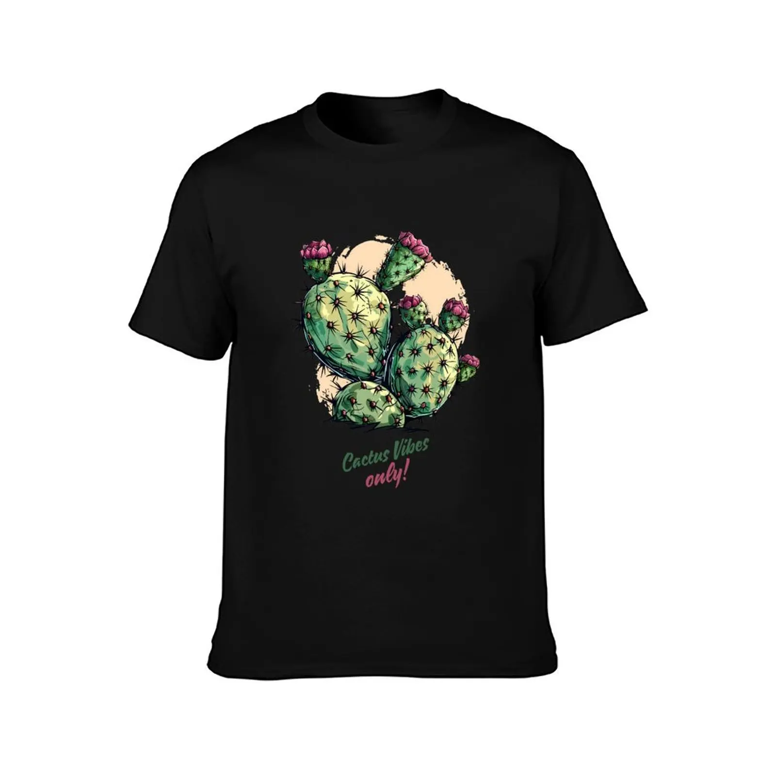 Cactus Vibes Only T-Shirt heavyweights graphic shirts quick-drying Short sleeve tee men