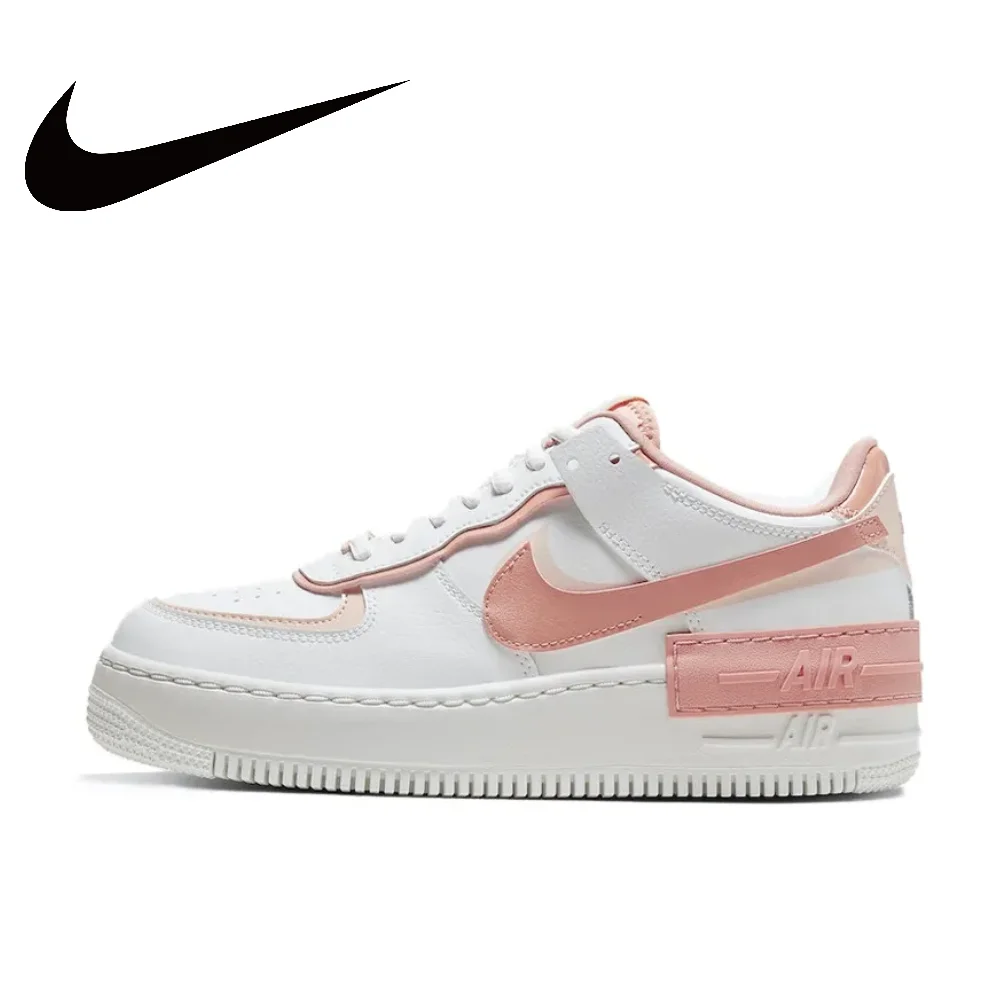 

Оригинальные низкие шорты Nike Pink and White Colorway Air Force 1 Shadow, противоскользящая носимая женская повседневная обувь