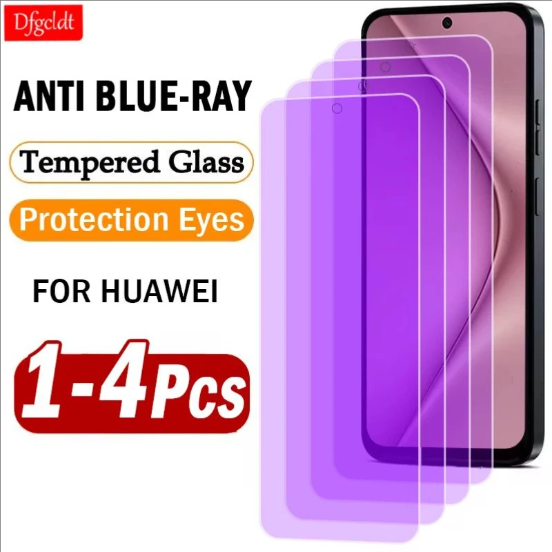 

1-4PCS Anti Blue-ray Protective Glass for Huawei Pura 70 P50 P40 P30 Lite Screen Protector for Nova 13i 12i 12s 11i 7i 5t Glass
