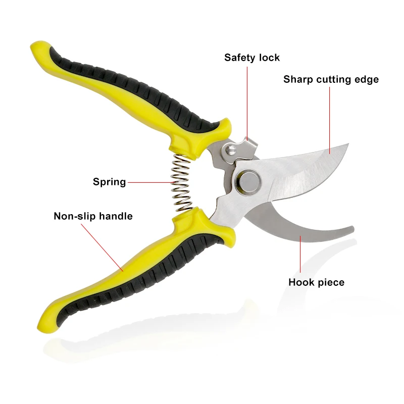 1PC Garden Beak Scissors Sharp Pruning Shears Tree Trimmers Secateurs Multifunctional Bypass Shears Gardening Hand Clippers