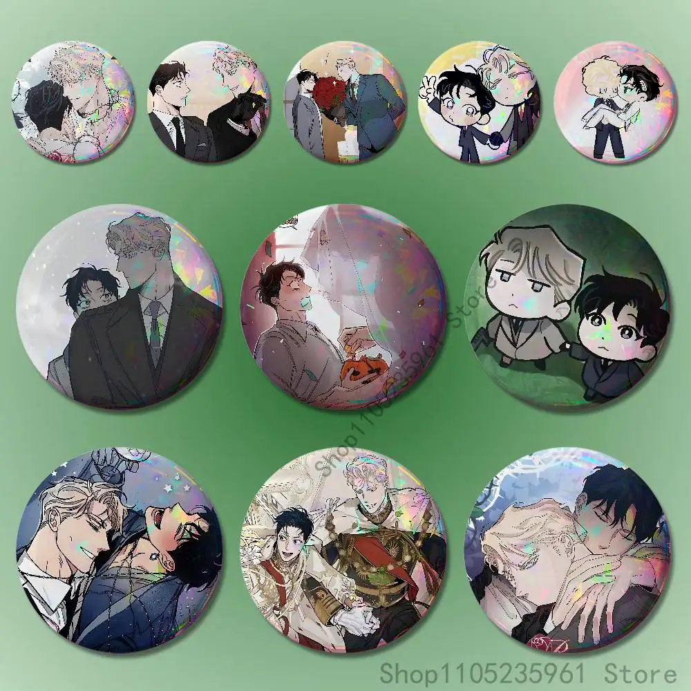 

Caesar Leewon R-Roses C-Champagne Custom Badges 75mm 44mm 25mm Brooch Backpack Hat Pins Accessories Toys Valentine gift