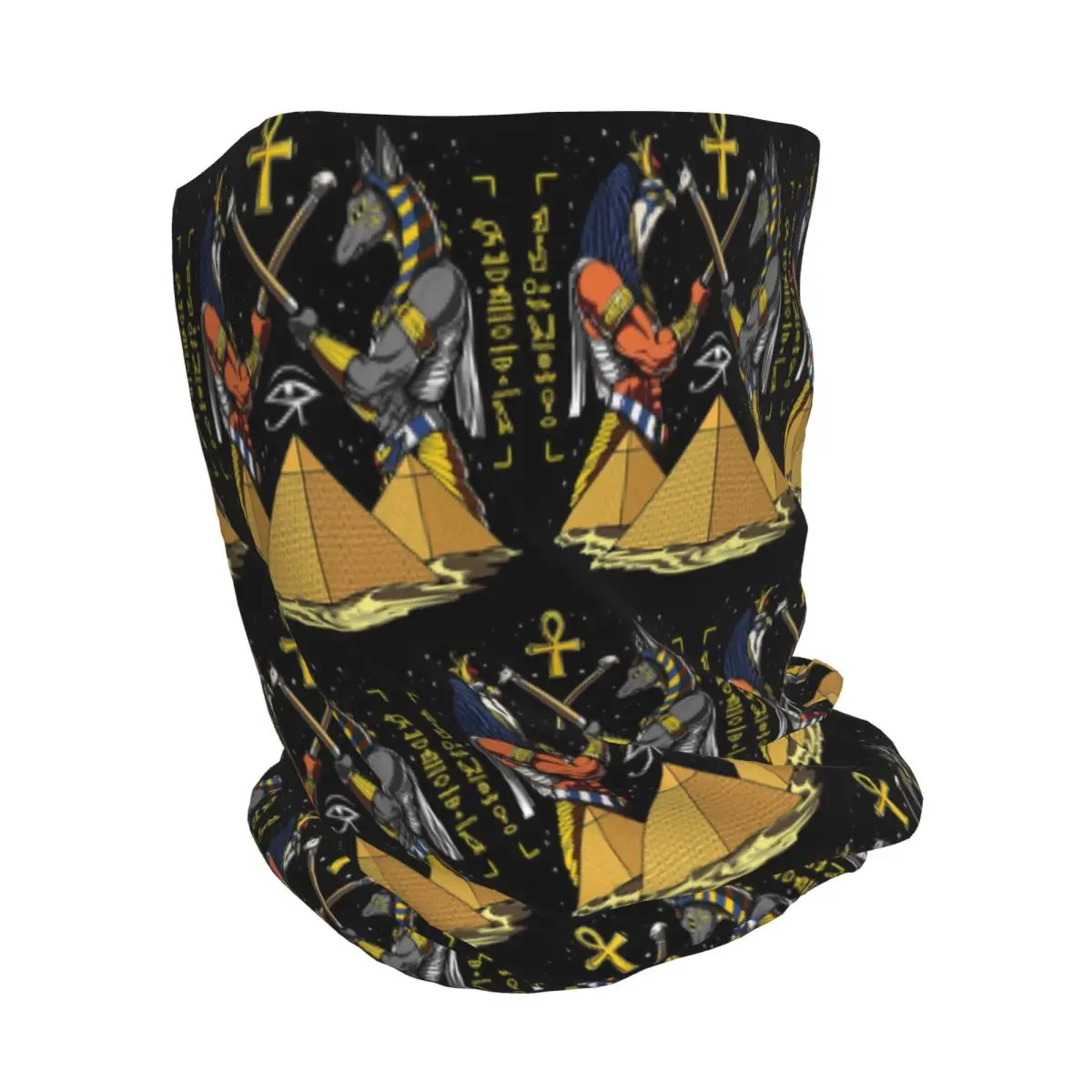 Ancient Egypt God Horus And Anubis Egyptian Pharaoh Bandana Neck Cover Wrap Mask Scarf Cycling Scarf Beanies Hat All Season