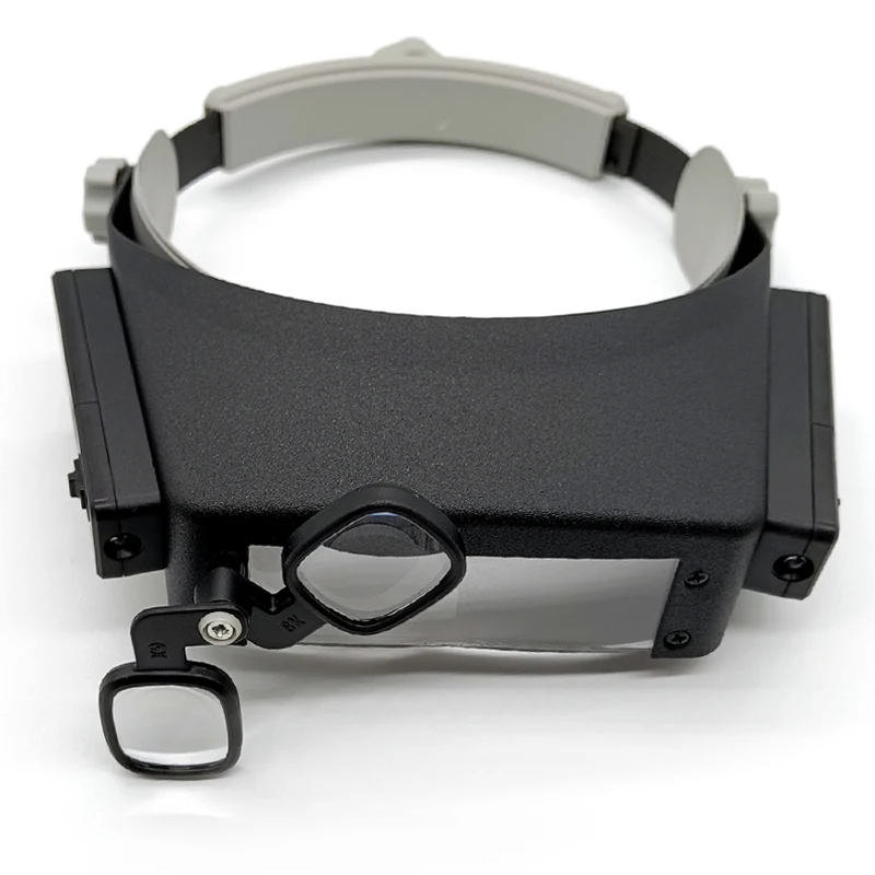 ใหม่แถบคาดศีรษะแว่นขยายไฟ LED กล้องจุลทรรศน์แว่นตาหมวกกันน็อกสไตล์ Loupe เลนส์สําหรับซ่อมนาฬิกาเครื่องประดับอ่าน