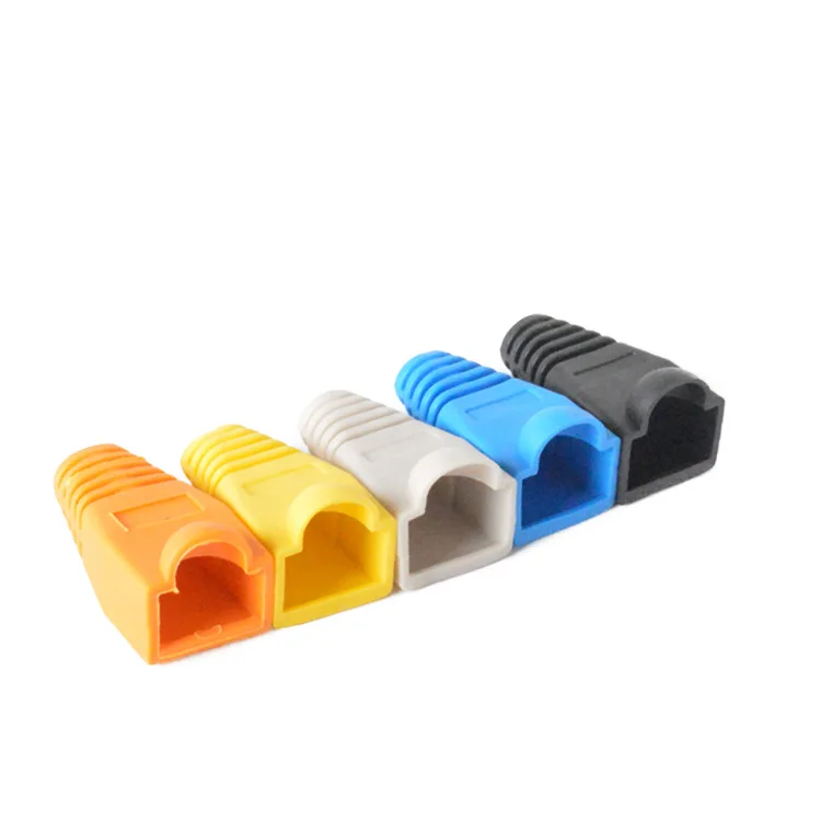 200PCS RJ45 8P8C Boot Cover, Ethernet Cable Crystal Head Protector Sleeve, 6/7mm Cable Strain Relief Boots