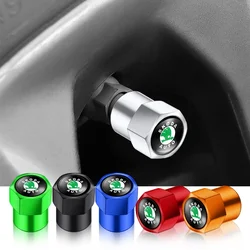 4Pcs Car Wheel Tire Valve Stem Caps Tyre Air Cover Plugs For Skoda Octavia 2 3 Rapid Kodiaq Karoq Fabia Kamiq Superb Accessories