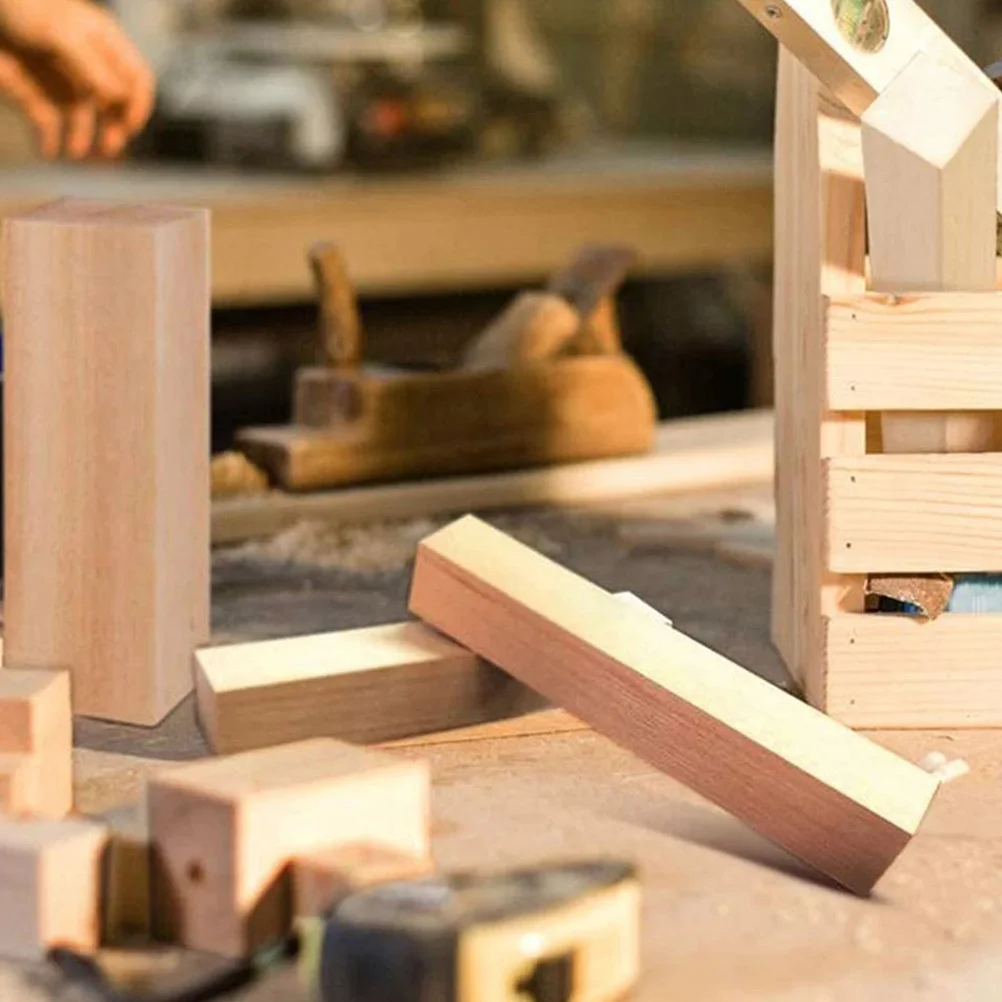 

6Pcs Unfinished Wooden Basswood Blocks Rectangular DIY Craft Wood Boards for Painting Carving Decoration Projects