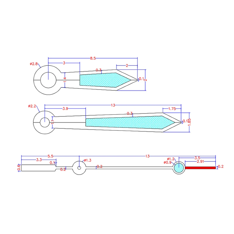 Silver Hands  Aviator Sword Watch for ETA 2824 2836 PT5000 Movement