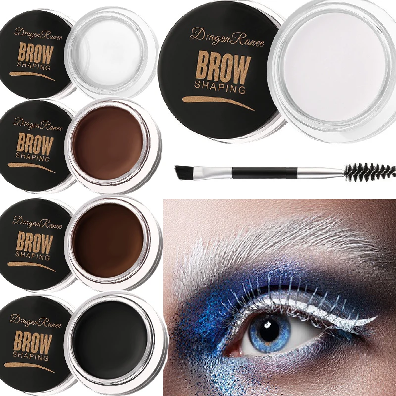 6 Kleur Matte Eyeliner Wenkbrauw Crème Gel Waterdicht Langdurige Bruin Zwart Wit Styling Wilde Wenkbrauwpotlood Concealer Cosmetische