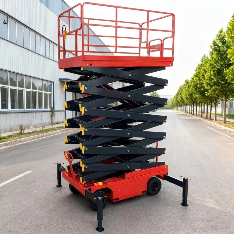 Heavy Duty Multi-function Electric Hydraulic Scissor Lift Platform 4-18m Lifting Height 1000kg Capacity Construction Site