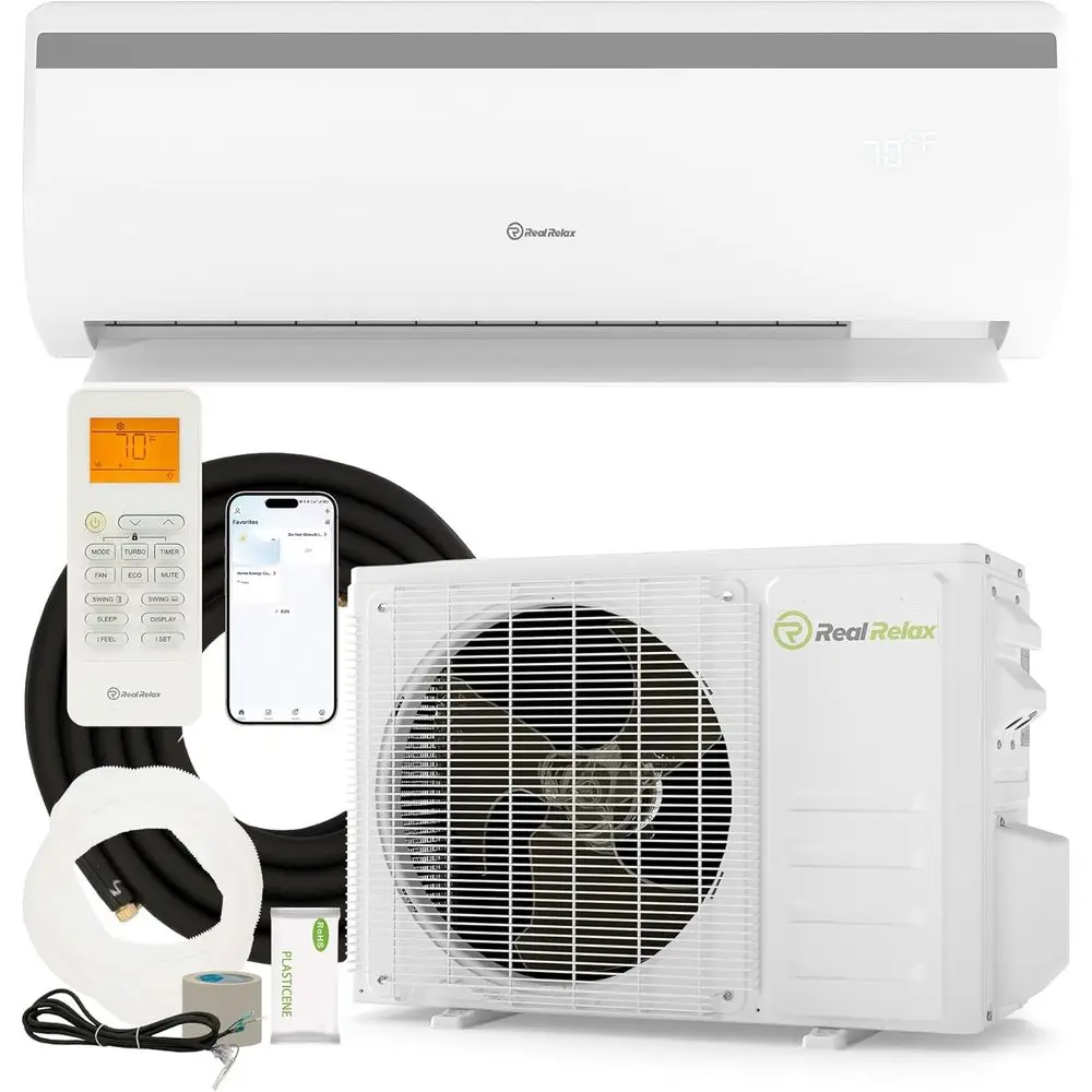 

9000 Mini Split Air Conditioner & Heater, 19 SEER2, 115V Inverter, Cools & Heats Up to 450 Sq.t, Wii & Alexa Compatible, R454B R