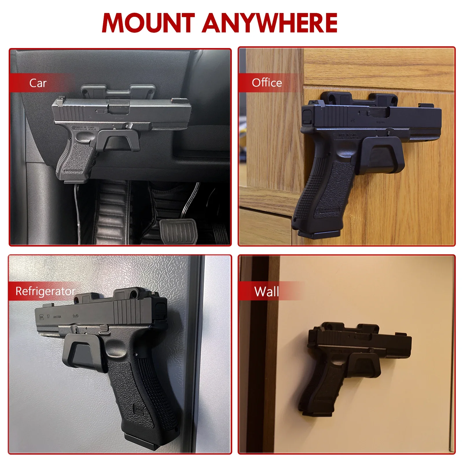 Magnetic Gun Mount with Safety Trigger Guard Protection, Gun Magnet Mount Holster Gun Holder Rack Free transportation fee