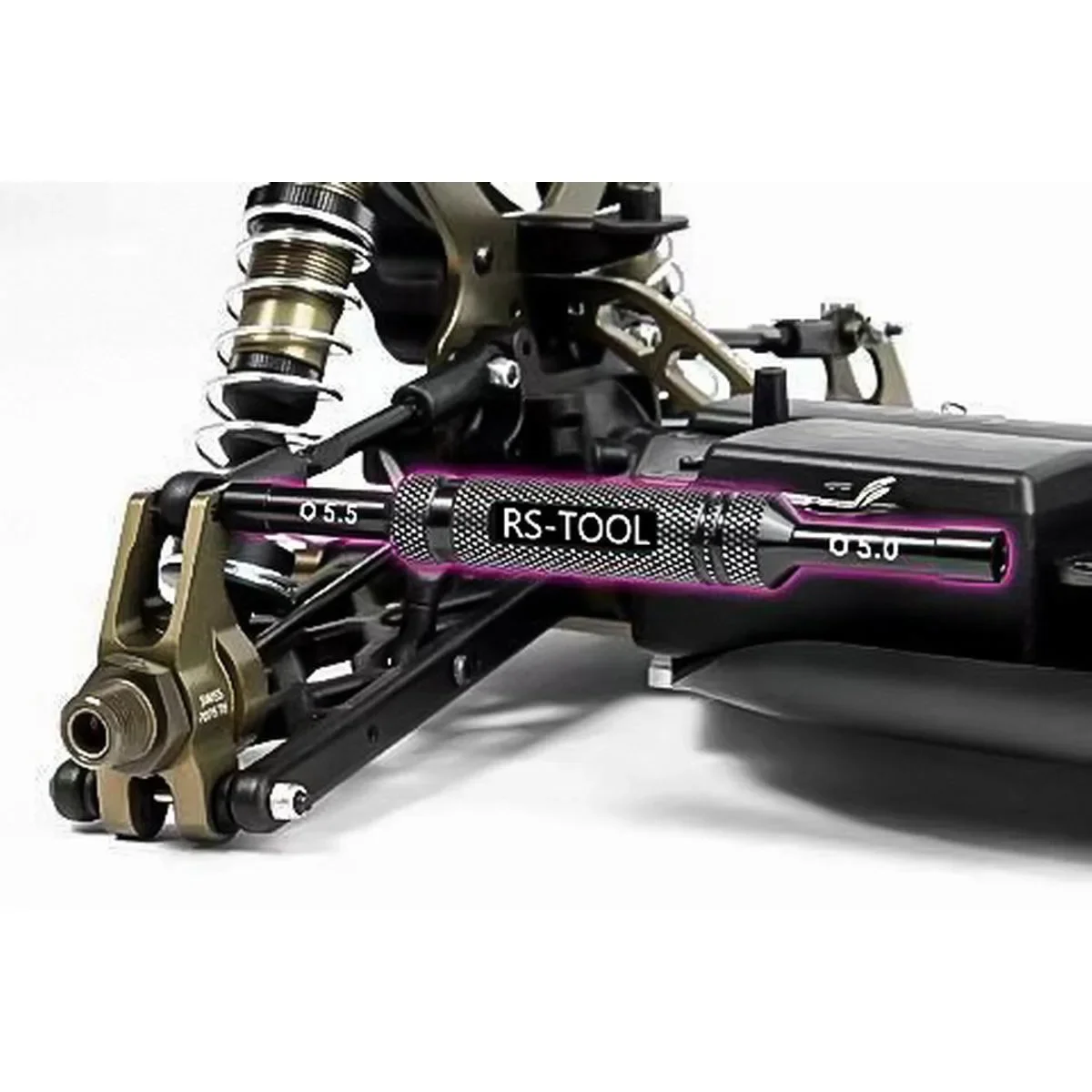 HUDY 170005 RC 자동차 드론 보트 Quadcopter Multirotor 용 2in1 5.0MM / 5.5 MM 육각 스크루 드라이버 도구 스패너 소켓 육각형