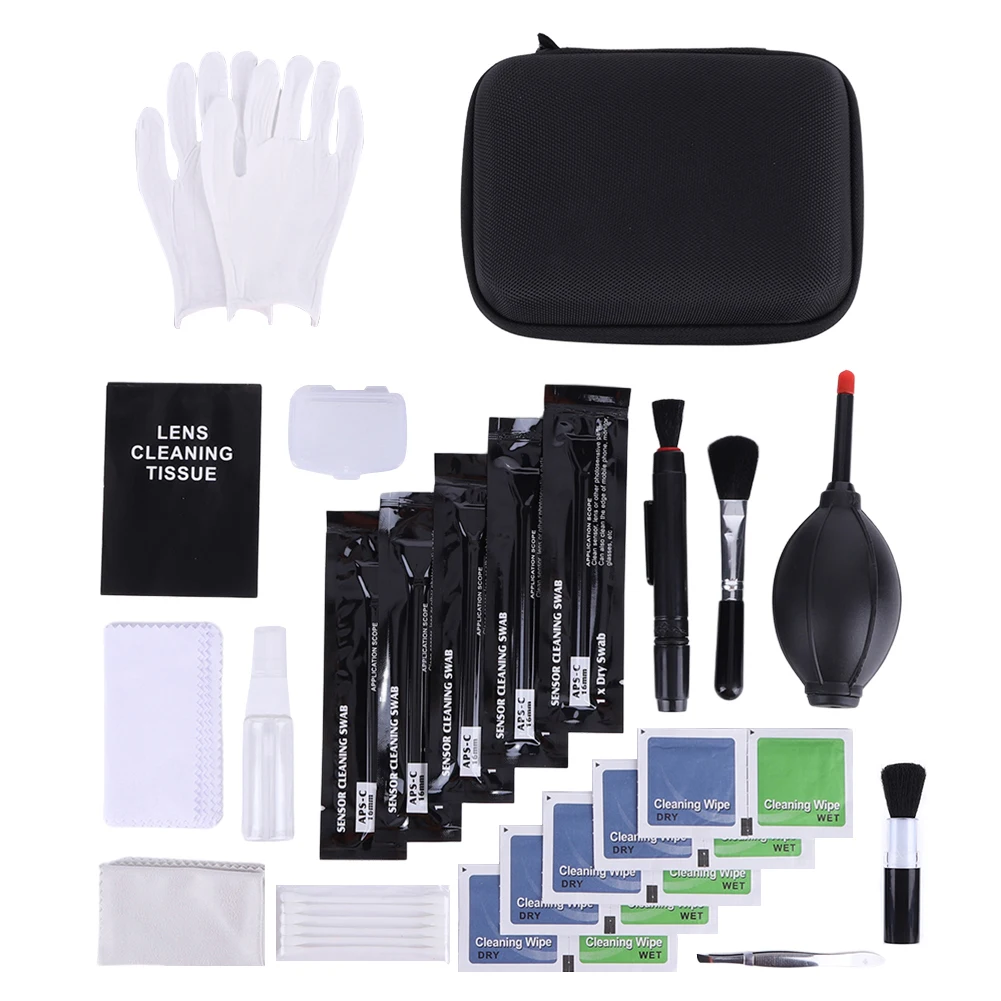 32Pcs Professional Camera Cleaning Kit with Air Blower Camera Sensor Cleaning Kit for DSLR Cameras Computer and Smartphone Lens