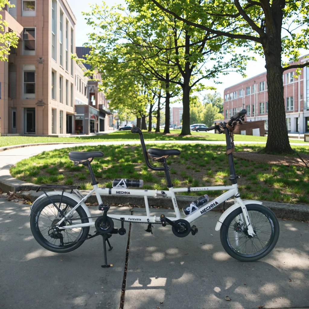 Direct sales family double bicycle double folding belt variable speed scenic spot sightseeing children friends