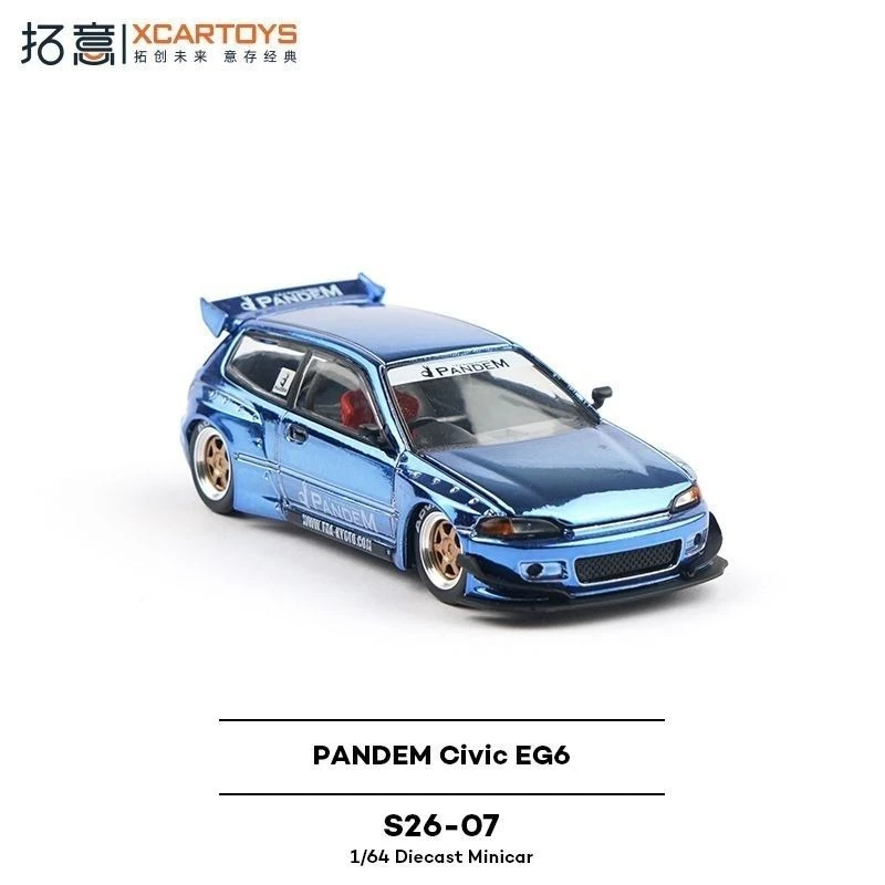 

XCARTOYS 1/64 EG6 Blue Racing Car Alloy Car Static Model Mini Vehicles Adult Collectibles Decorations Kids Birthday Gift Toys
