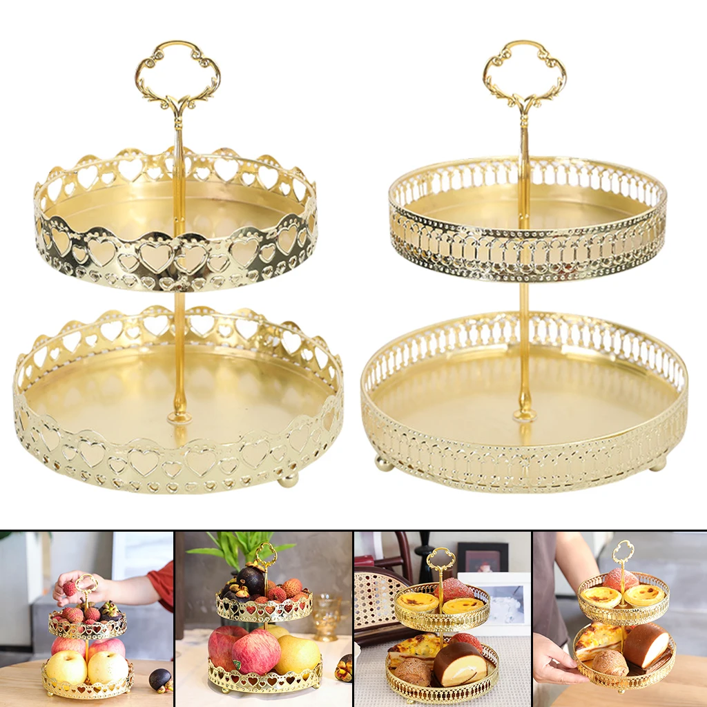 Texture Storage Tray Double Pastry Jewelry Hollow Out Bathroom Bedroom Gift