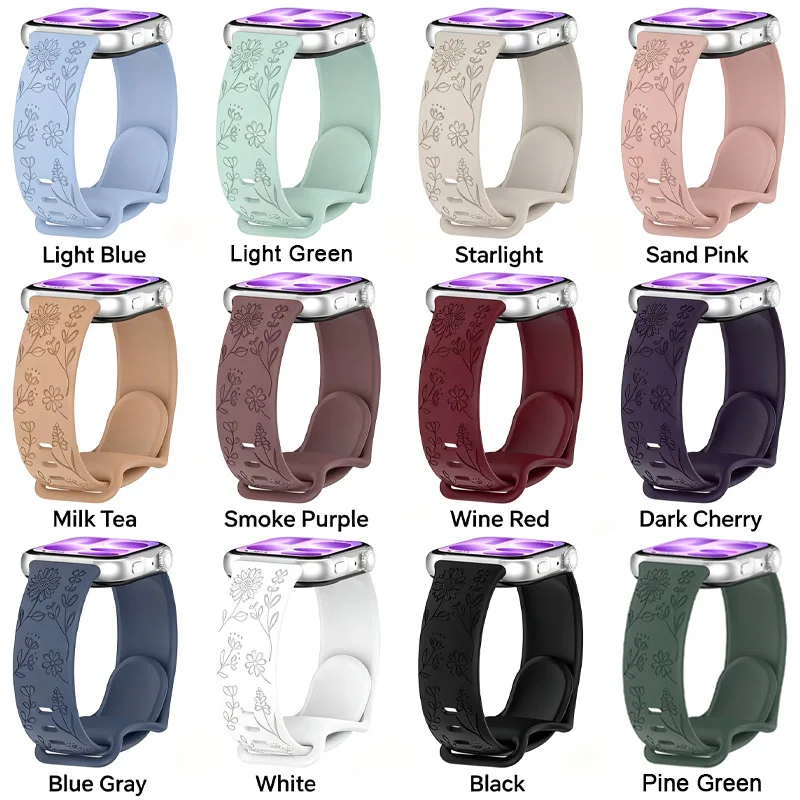 3D Flowers Silicone Strap For Huawei Watch Fit 5/Fit 4/Fit 3 Sport Band Bracelet For Huawei Watch Fit 5 Pro Fit 4 Pro Wristband
