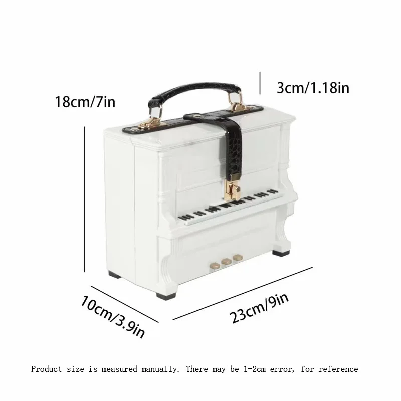حقيبة يد على شكل صندوق بيانو للنساء ، حقائب يد من الجلد الصناعي ، حقيبة سفر ، حقائب كروس فاخرة ، جودة عالية ، رقص ، سيدات ، صندوق صغير ، موضة