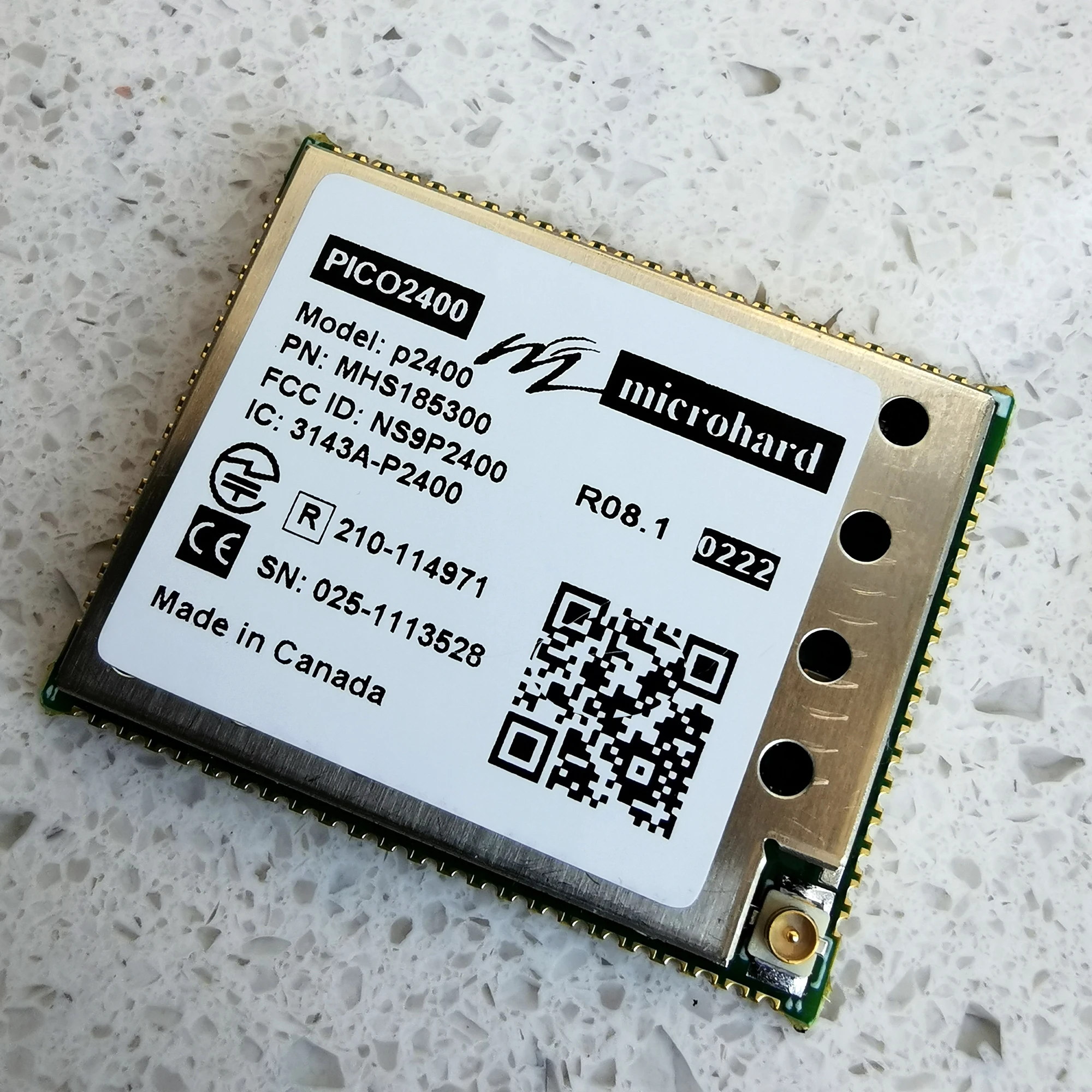 

Microhard P2400 1W 2.4 GHz ISM Wireless Modules MHS185300